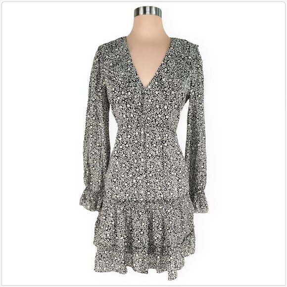 Joie Adanson Caviar Bleached Sand Floral Mini Cotton Dress NEW NWT 4 8 Available - Picture 5 of 9